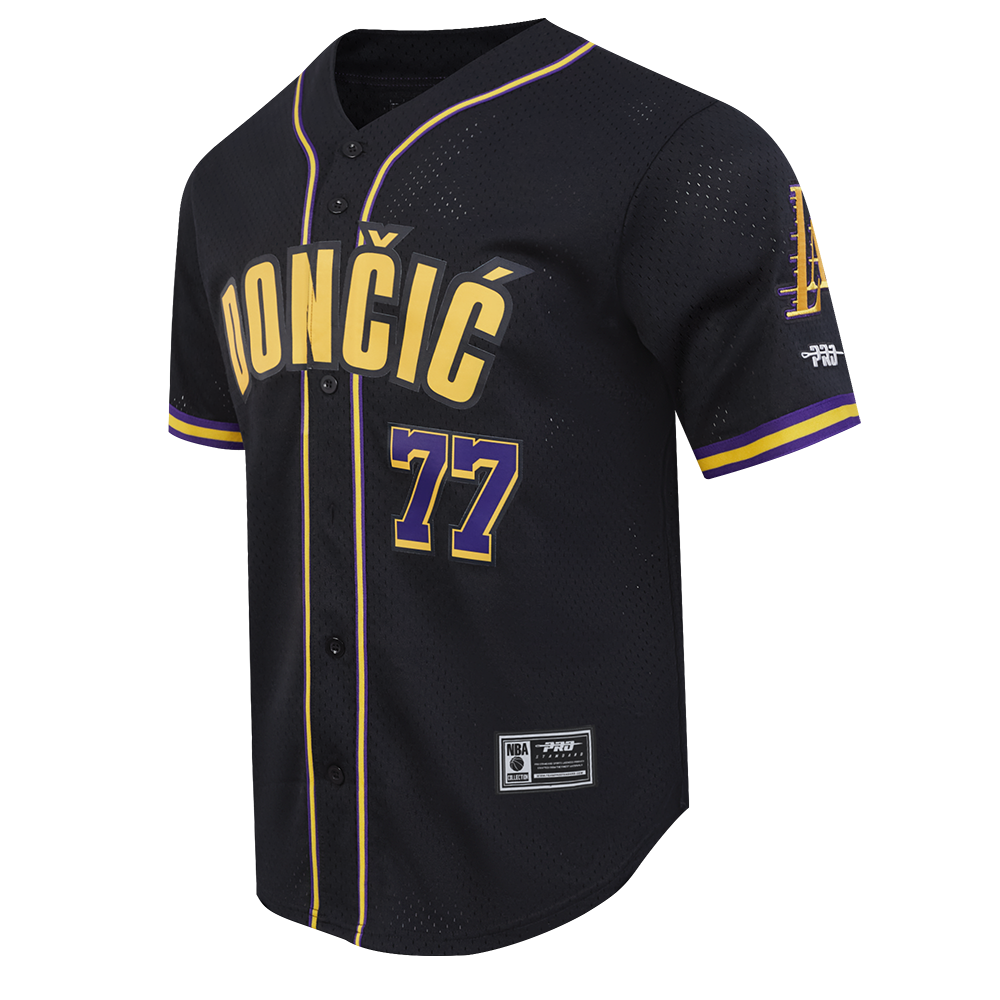 Lakers Dončić 77 Classic Player Button Mesh Shirt – Lakers Store