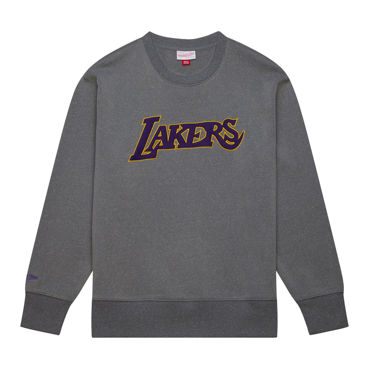 Lakers NBA Snow Washed Fleece Crew Vintage Logo