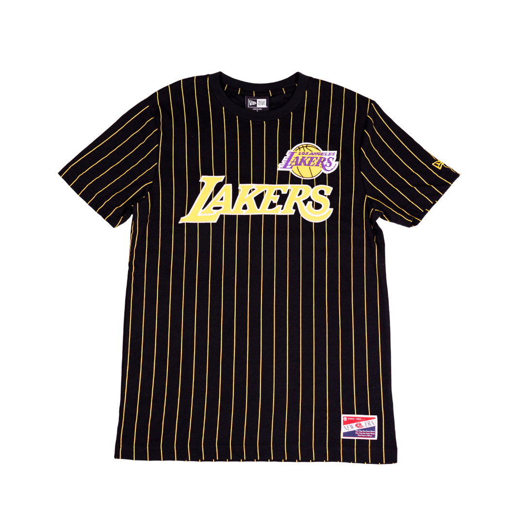 Lakers Throwback Pinstripe Wordmark SS Tee – Lakers Store