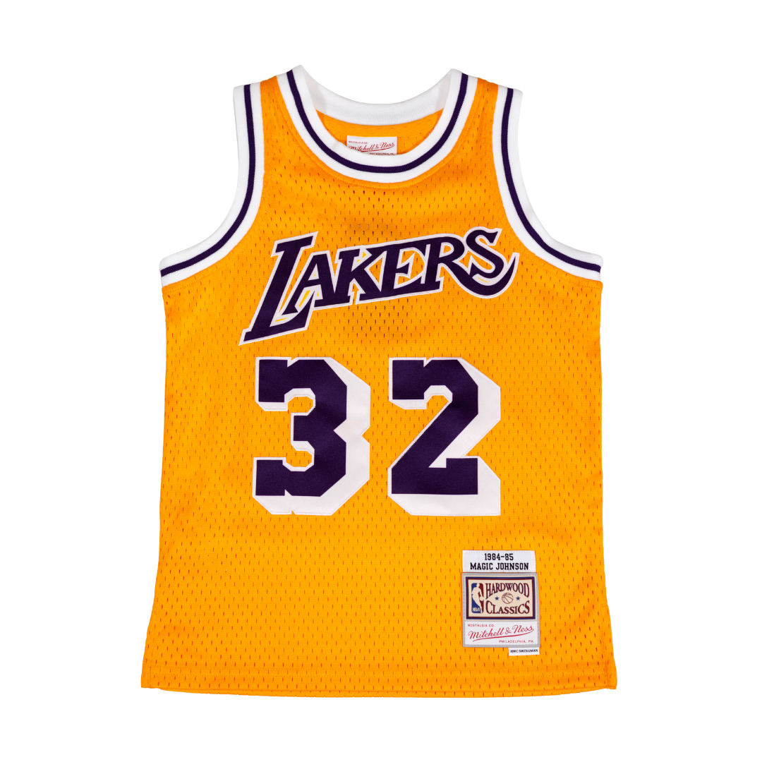 NBA LAKERS MAGIC JOHNSON ユニフォーム レイカーズ Los Angeles Lakers Mens Jersey Mitchell & Ness 84-85 #32 Magic Johnson トップス
