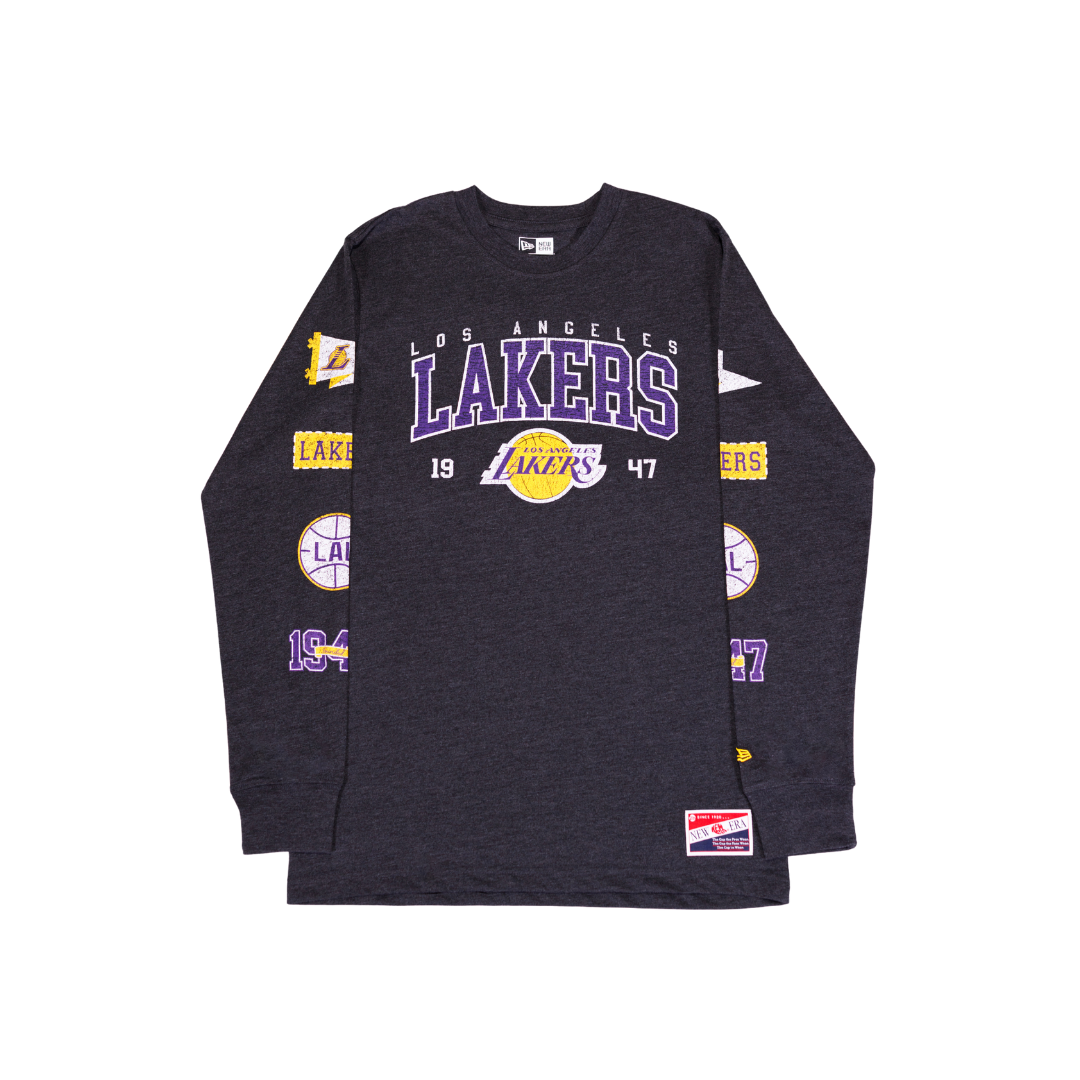 Lakers Throwback Multi Hit LS Tee L