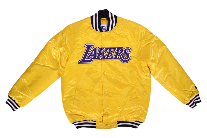 Lakers Cross Bronx Satin Varsity Jacket
