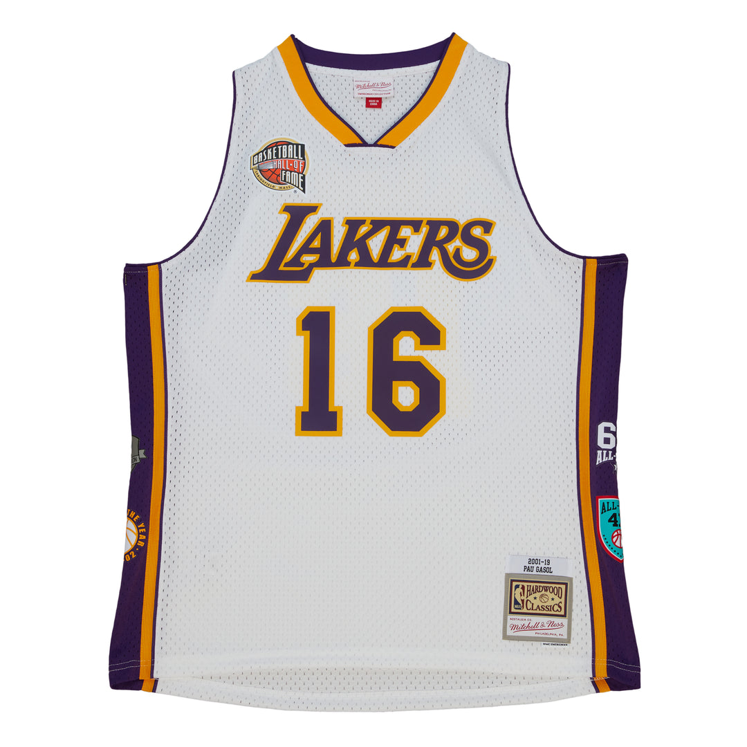 NBA HOF Swingman Jersey Lakers Pau Gasol White