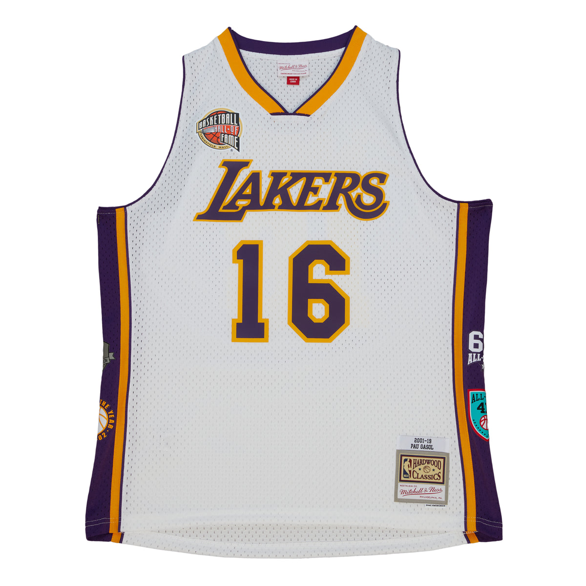 Pau Gasol Lakers jersey patch card # 4/10 Prestige