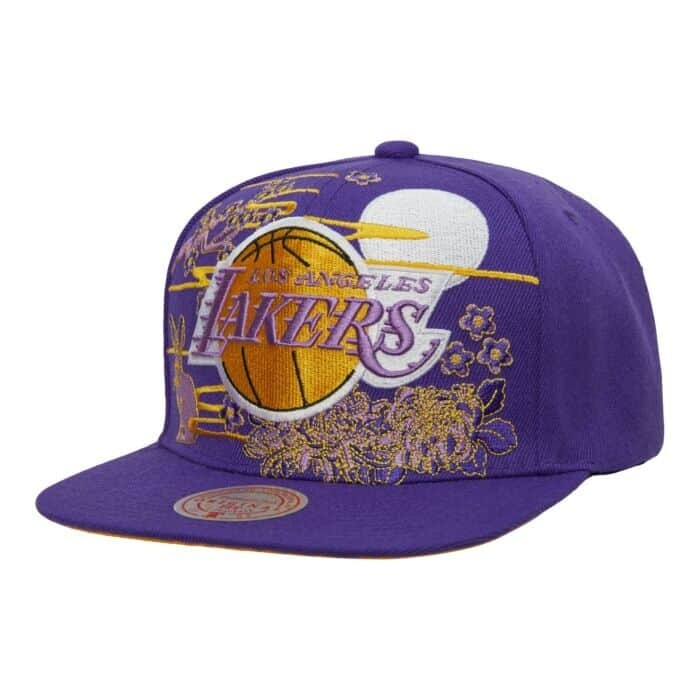 Mitchell & Ness Lakers Drip Snapback Hat