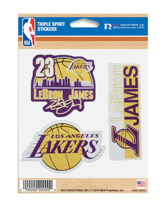 LeBron James Los Angeles Lakers Triple Sticker Lakers Store
