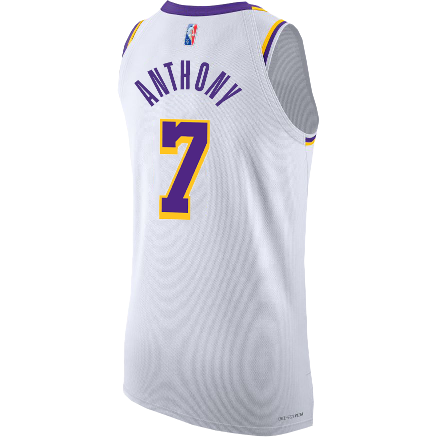 Jordan Los Angeles Lakers 7 Carmelo Anthony jersey the city basketball  uniform swingman kit limited edition