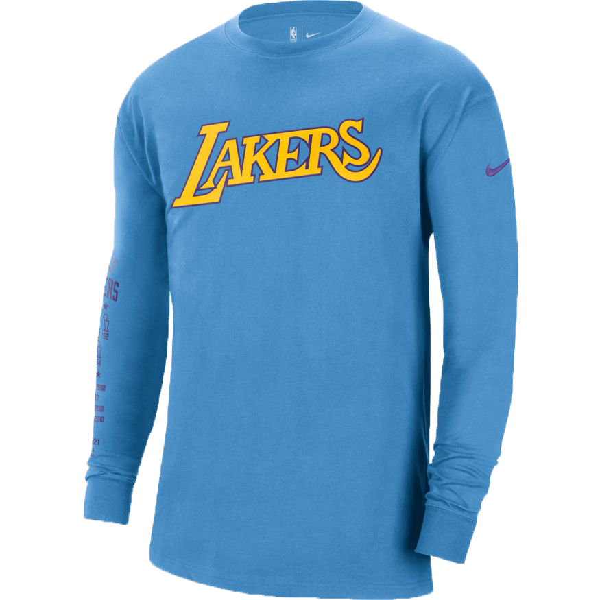 Los Angeles Lakers Nike 75th Anniversary Courtside Element Long Sleeve T- Shirt - Black