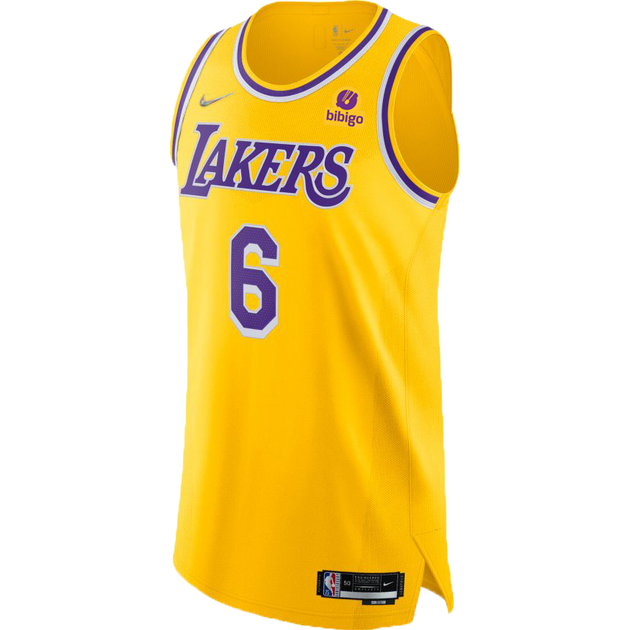 LeBron James Men's 52 XL Nike Swingman Los Angeles Lakers NBA Gold Jersey