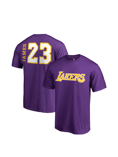 Los Angeles Lakers LeBron James Side Sweep Player T-Shirt - Purple - Lakers Store