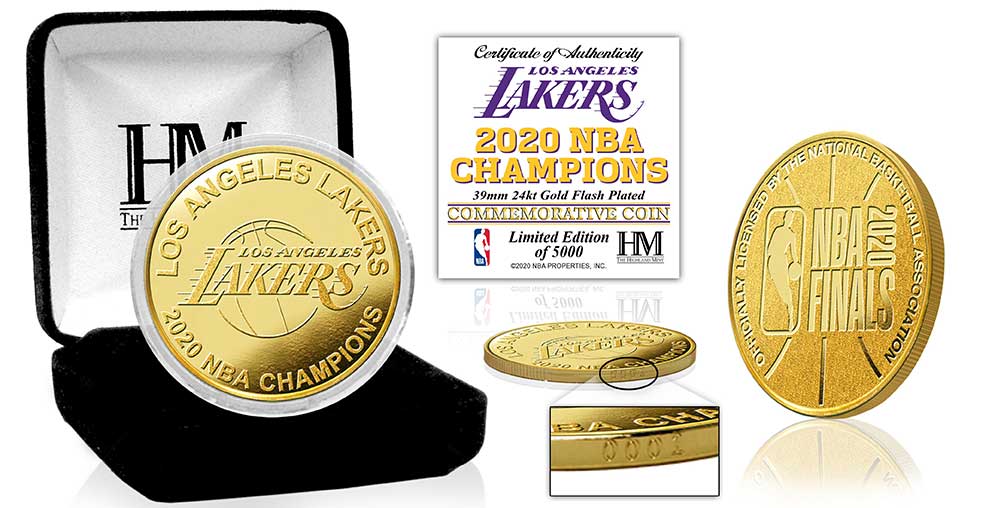 Lids Los Angeles Lakers Highland Mint 17-Time NBA Finals Champions 18'' x  22'' Gold Coin Deluxe Banner Collection