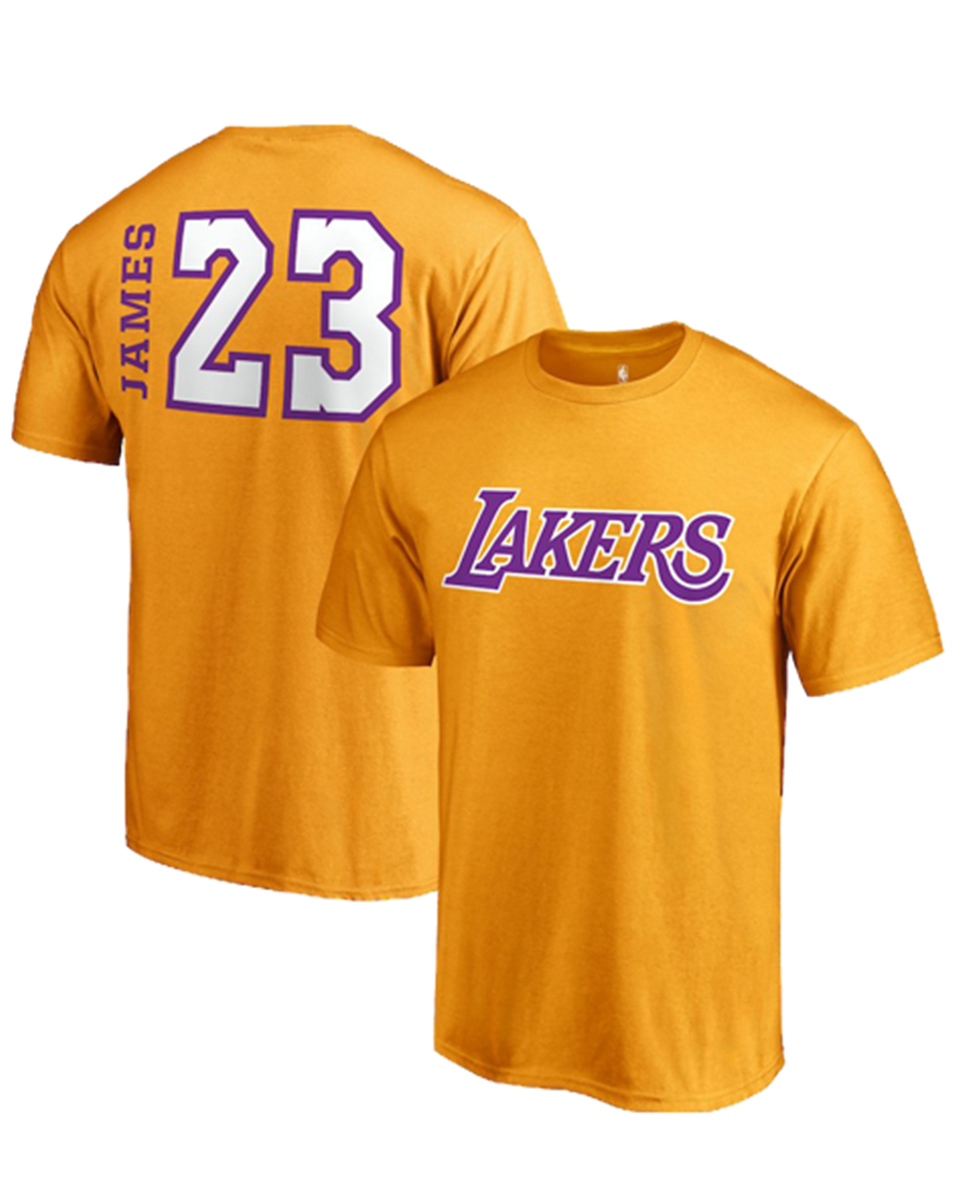 Los Angeles Lakers - LeBron James Backer Name & Number T-Shirt XL