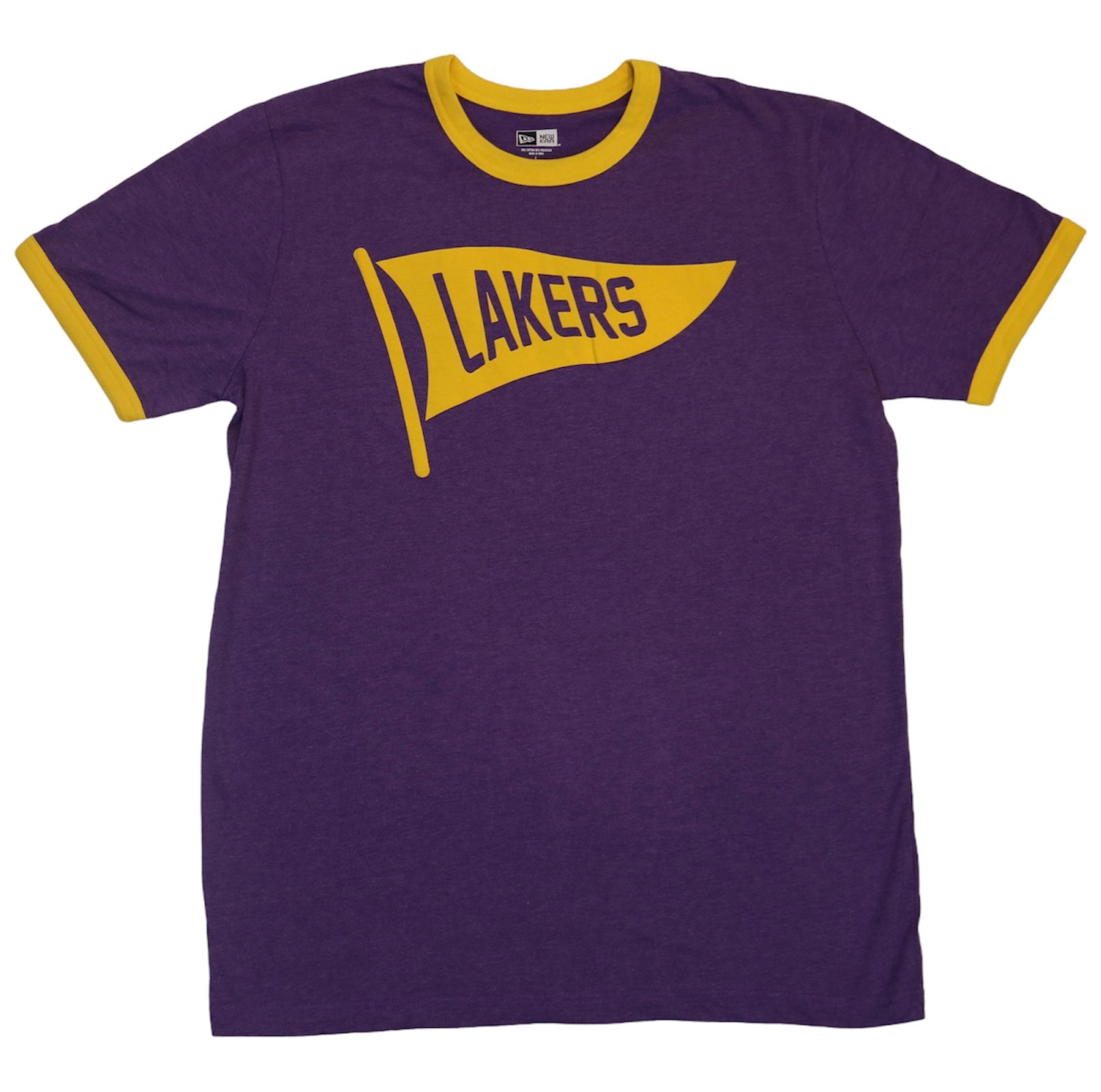 New Era Lakers Throwback Pinstripe Logo Tee 2XL
