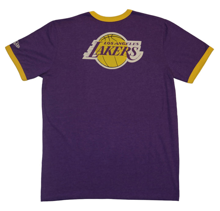 Lakers Throwback Ringer Flag Logo Tee