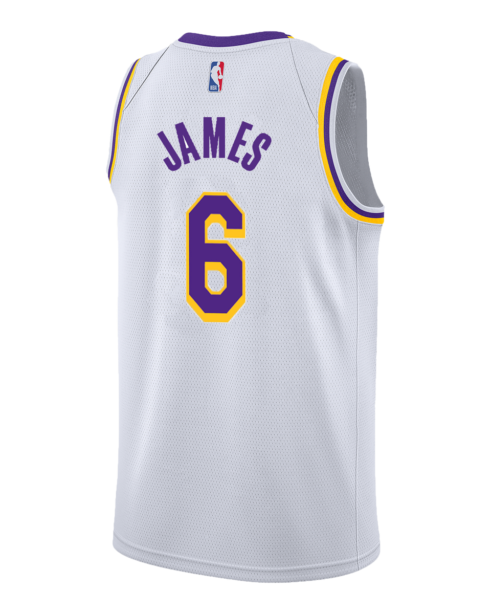 Nike NBA Los Angeles Lakers James #6 Swingman Jersey - Amarillo - Mens