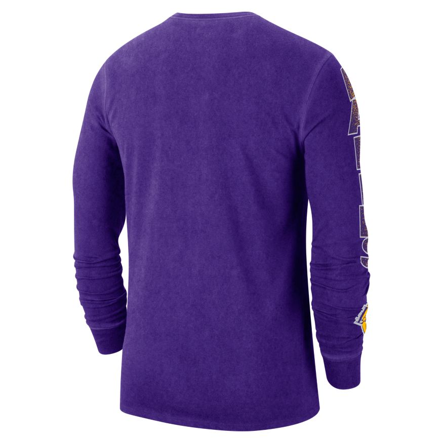 Nike NBA Courtside City Edition Los Angeles Lakers Casual Sports Round Neck Long Sleeves Black (Men's) CT9406-010