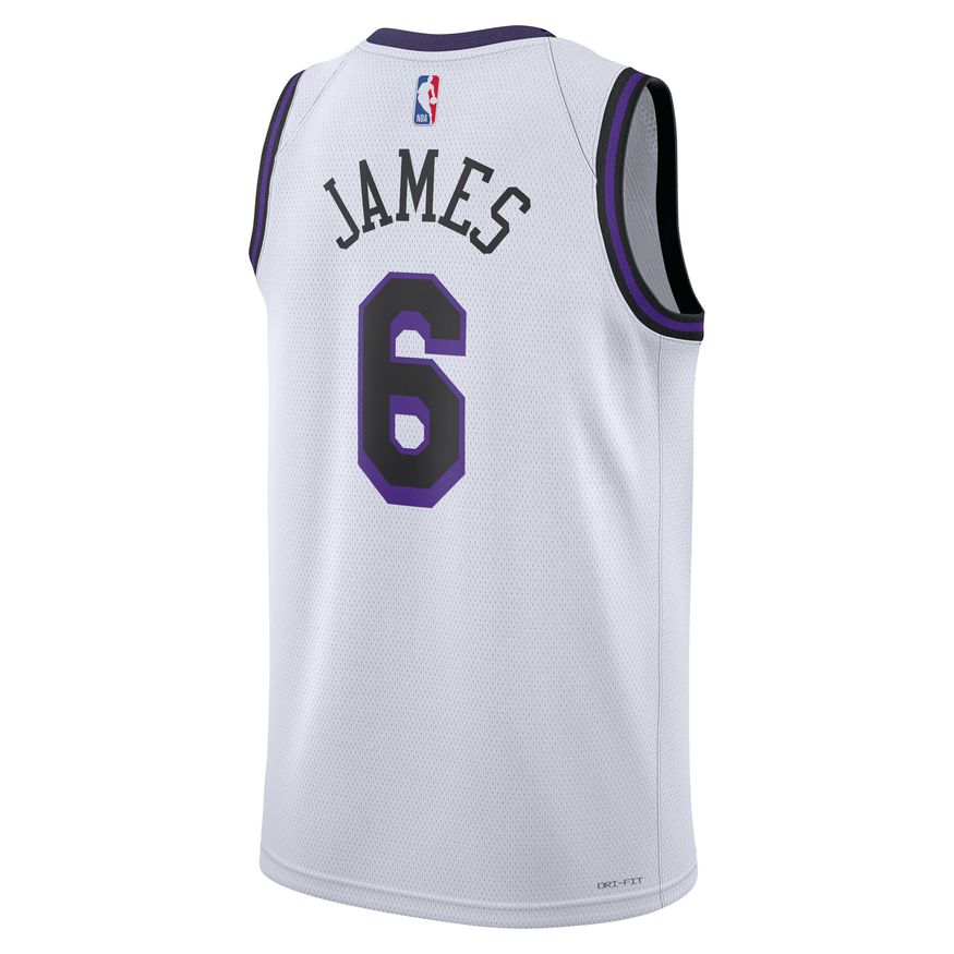 Youth Nike LeBron James White Los Angeles Lakers Swingman Jersey - City Edition Size: Large
