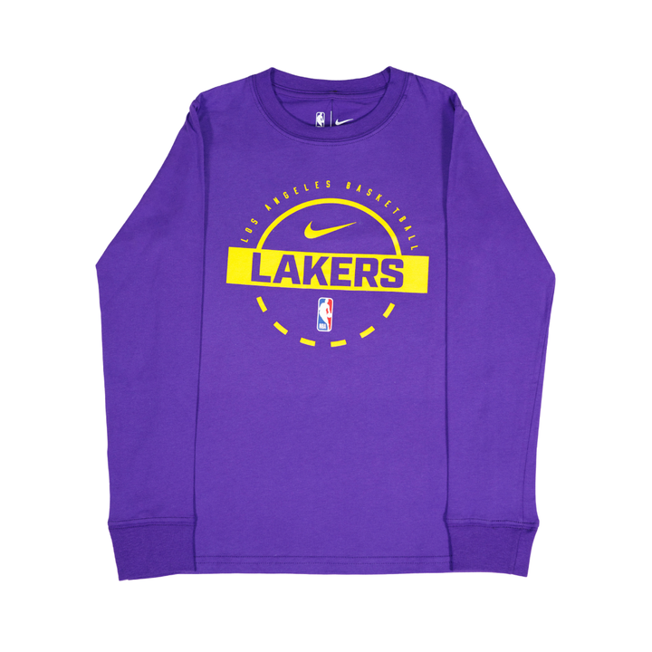 Lakers Youth Nike Practice Long Sleeve Tee - Lakers Store