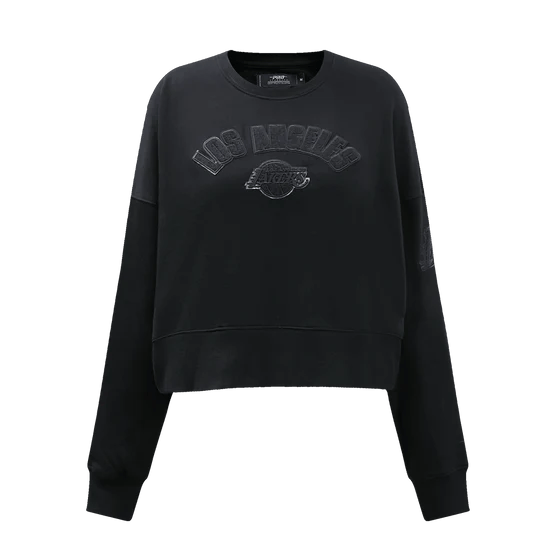 Lakers Women's Triple Black Fleece Crewneck