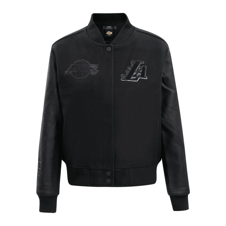 Lakers Women's Triple Black Wool Varsity Jacket