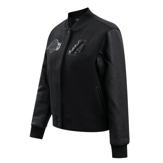 Lakers Women's Triple Black Wool Varsity Jacket