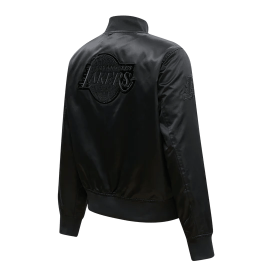 Lakers Women's Triple Black Satin Jacket