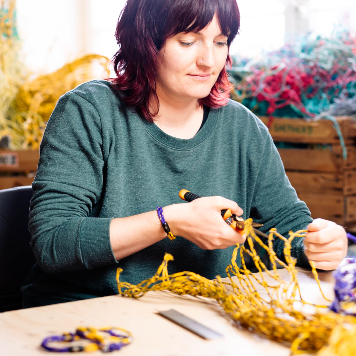 Bracelets made from hot sale fishing nets