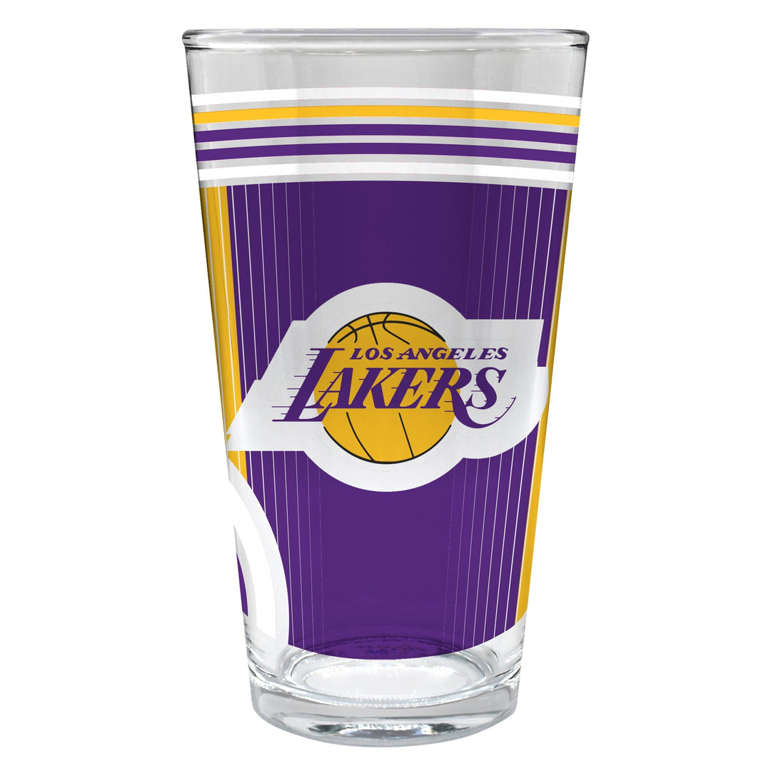 Los Angeles Lakers 16 oz. Pint Glass with Wraparound Graphics - Lakers Store