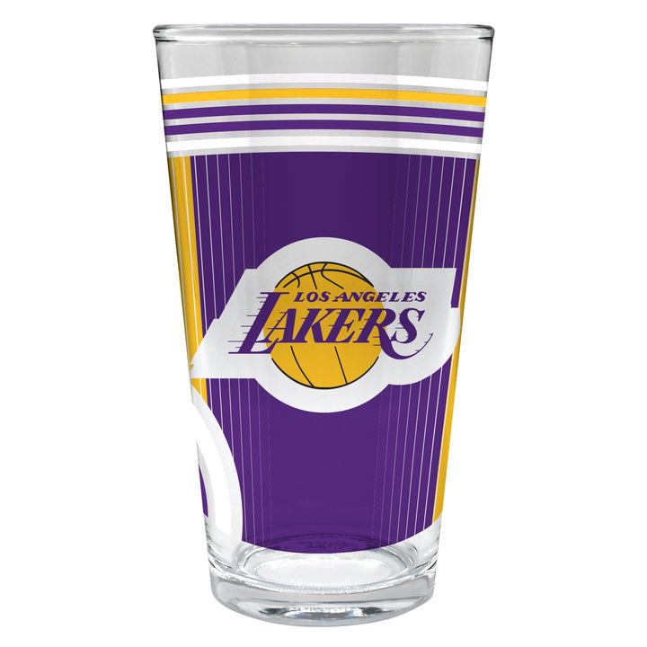 Los Angeles Lakers 16 oz. Pint Glass with Wraparound Graphics - Lakers Store