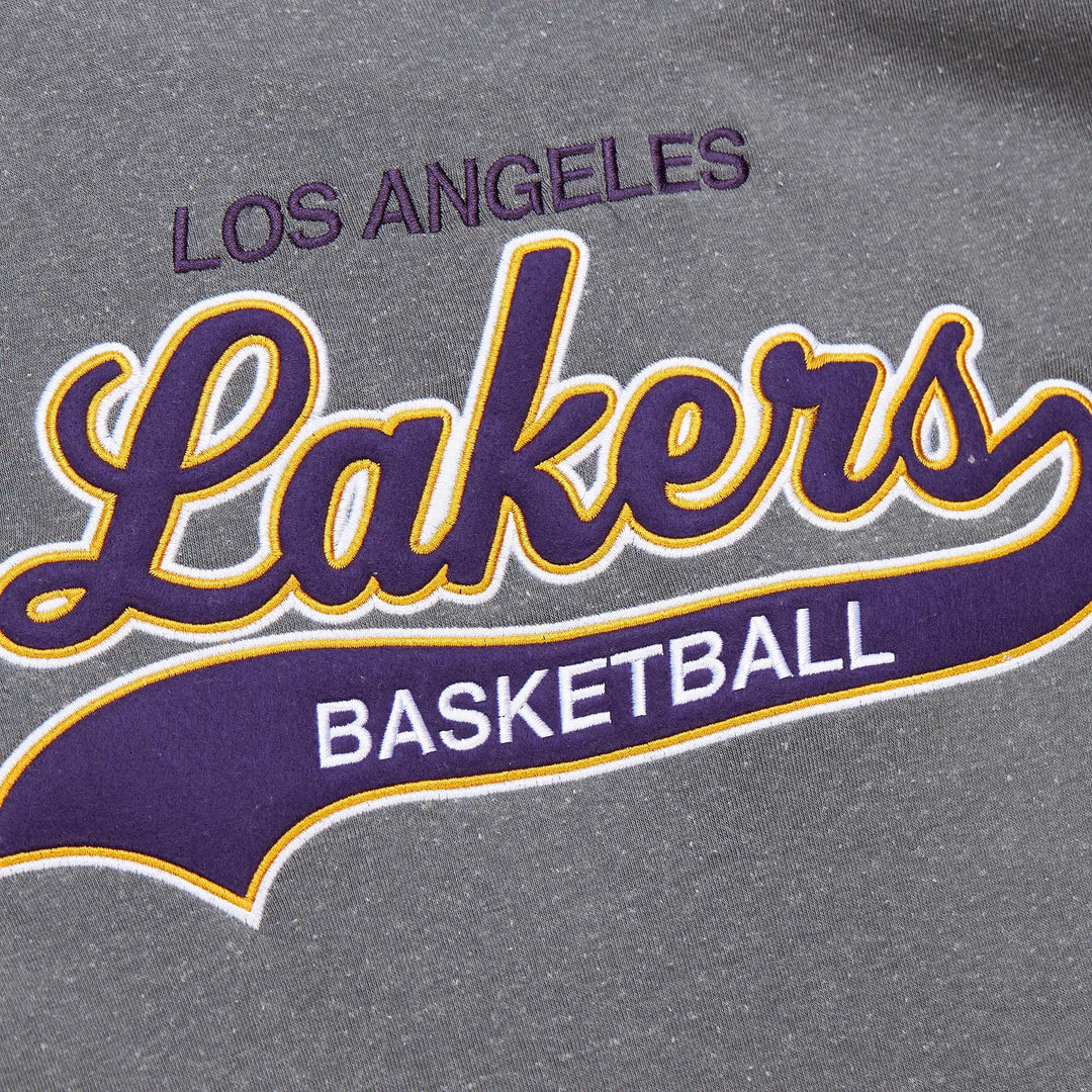 Lakers NBA Snow Washed Fleece Hoodie Vintage Logo