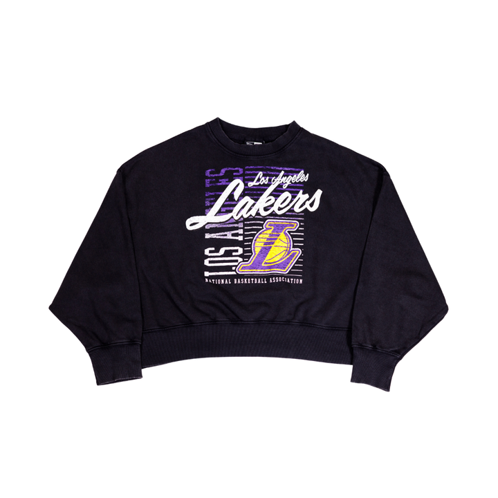 Lakers Women's Throwback Acid Wash Crewneck