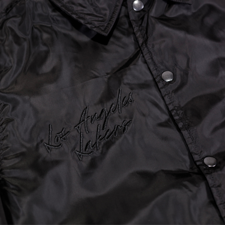Lakers Black Out Embroidered Primary Coach Jacket