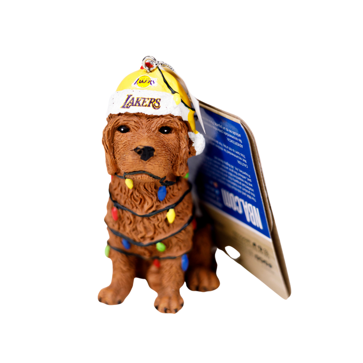 Lakers Dog with Lights Ornament