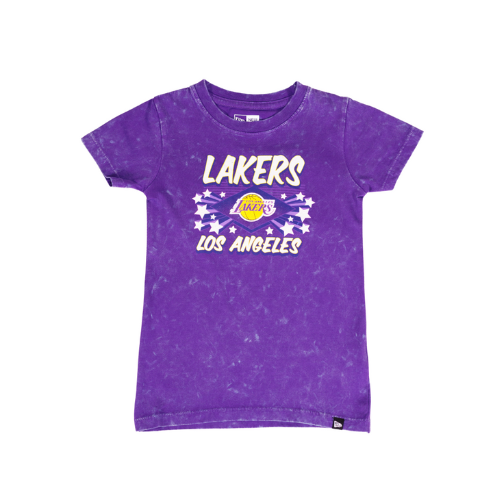 Lakers Youth Girls Acid Wash SS Tee