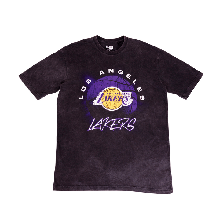 Lakers Oversized Acid Wash Primary Logo SS Tee