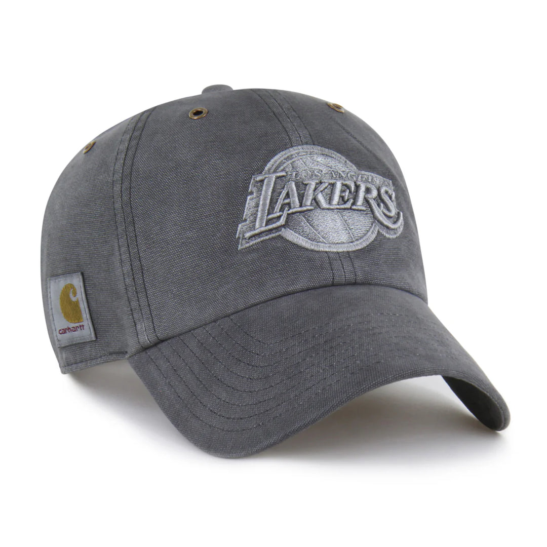 Lakers Carhartt Garmet Dyed Clean Up Black Adjustable Hat