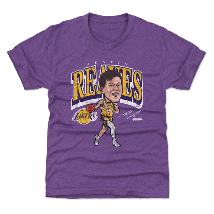 Austin Reaves Los Angeles Lakers Cartoon WHT - Lakers Store