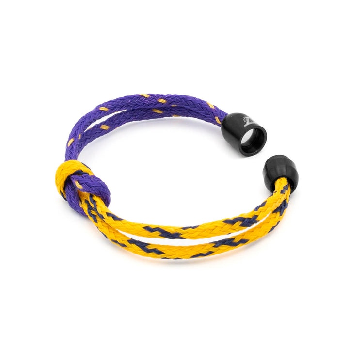 LA Lakers Bracenet Purple & Gold Upcycled Fishing Net Bracelet