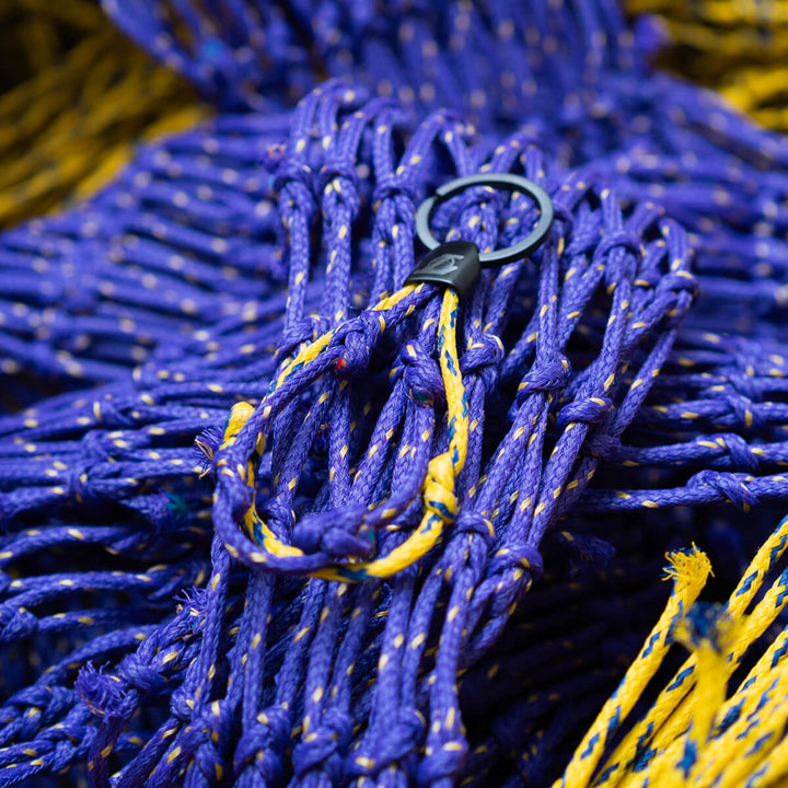 LA Lakers Bracenet Purple & Gold Upcycled Fishing Net Keychain