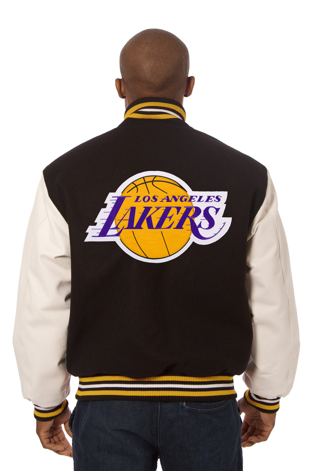 Los Angeles Lakers Wool And Leather Jacket With Embroidered Patches