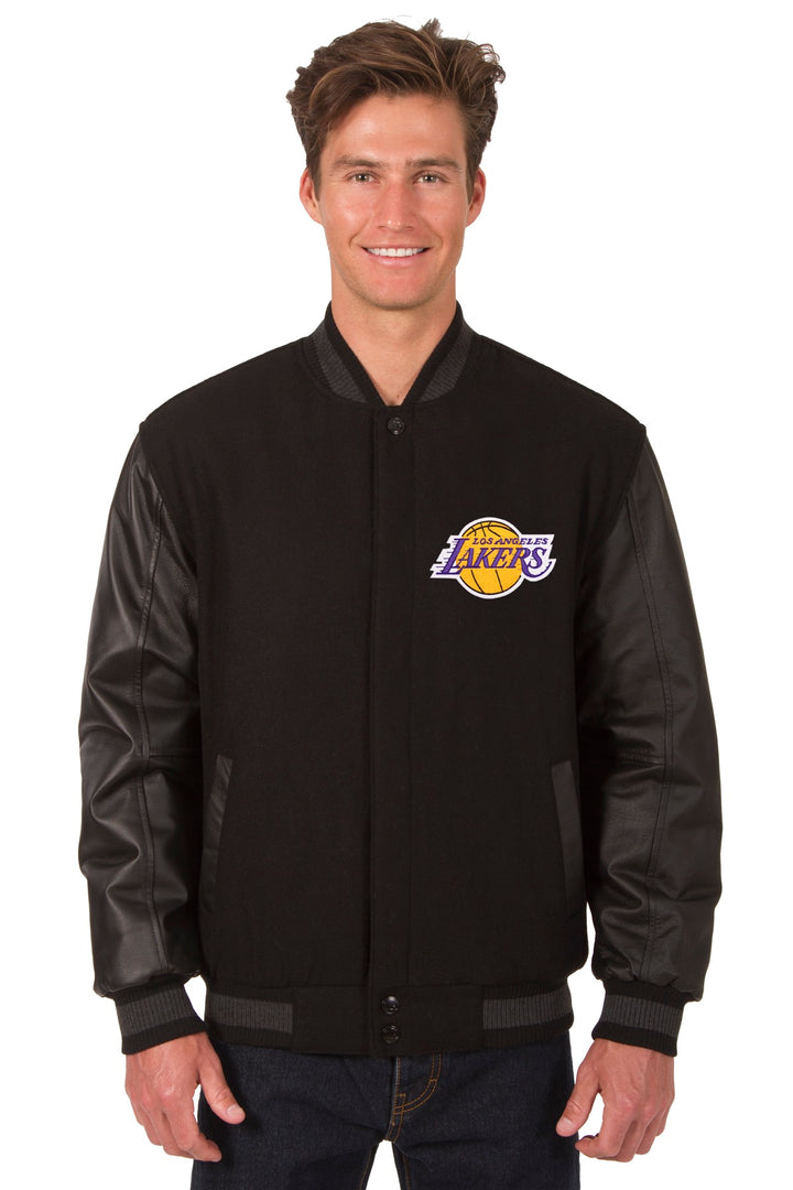 Los Angeles Lakers Wool and Leather Jacket