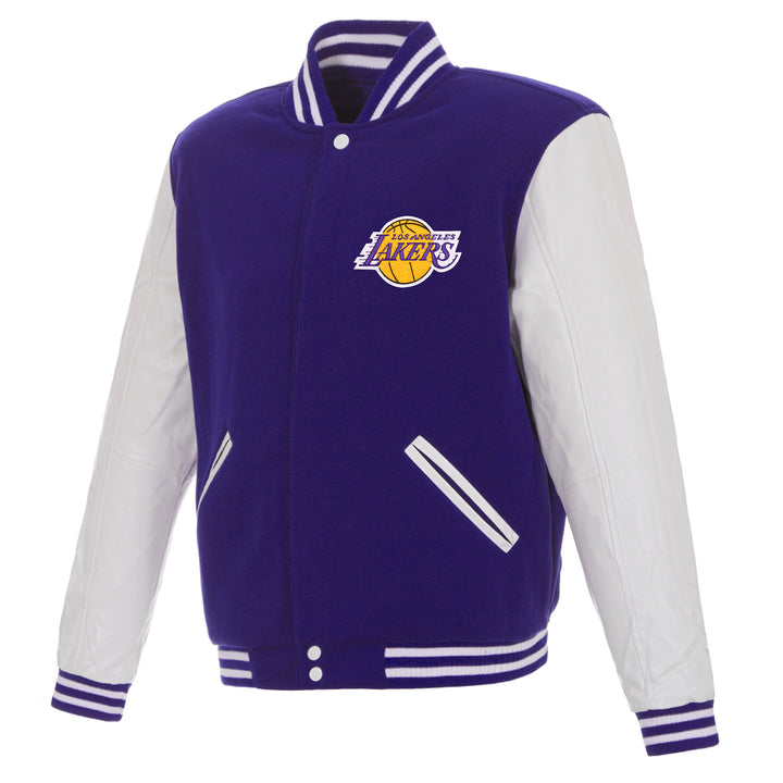 Los Angeles Lakers Reversible Fleece And PU Jacket