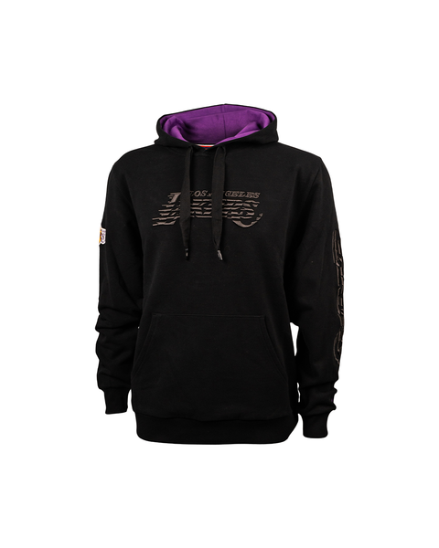 LAKERS PUFF PRINT DOUBLE LOGO HOODIE – Lakers Store