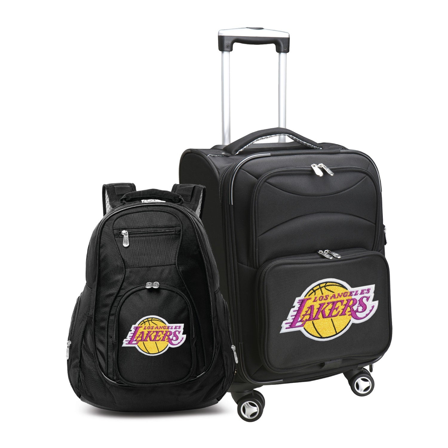 LA Lakers Spinner Carry On Luggage and Backpack Set Lakers Store