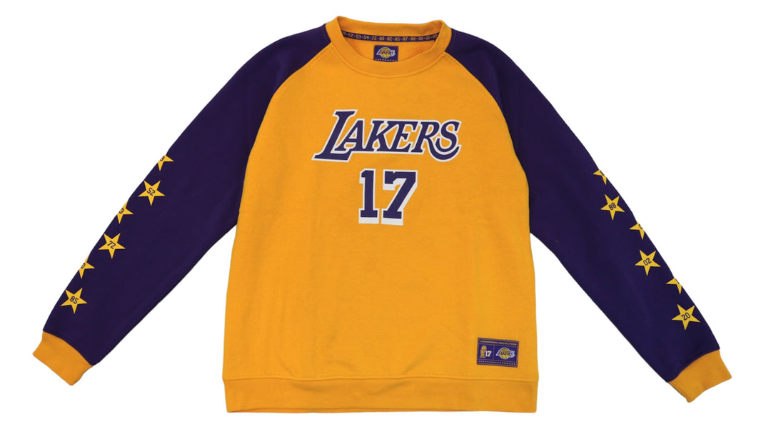 Lakers Yth Champs Stars Sleeves Raglan Crewneck