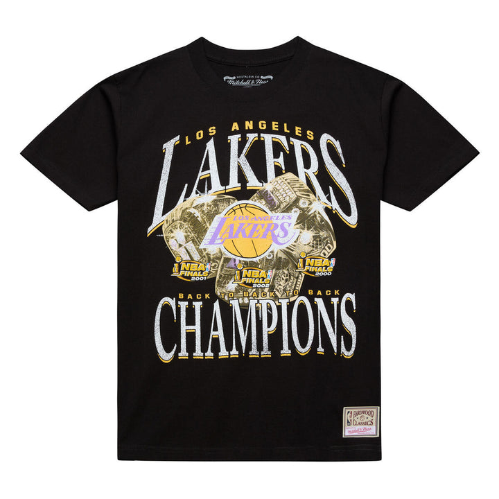 Lakers Black B2B2B Champs Rings SS Tee - Lakers Store