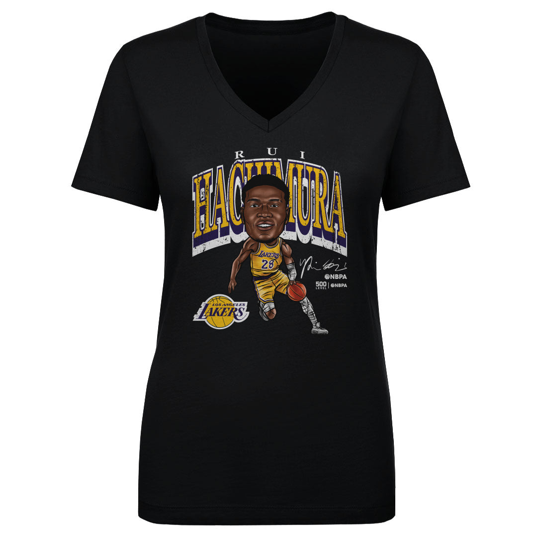 Rui Hachimura Los Angeles Lakers Cartoon WHT