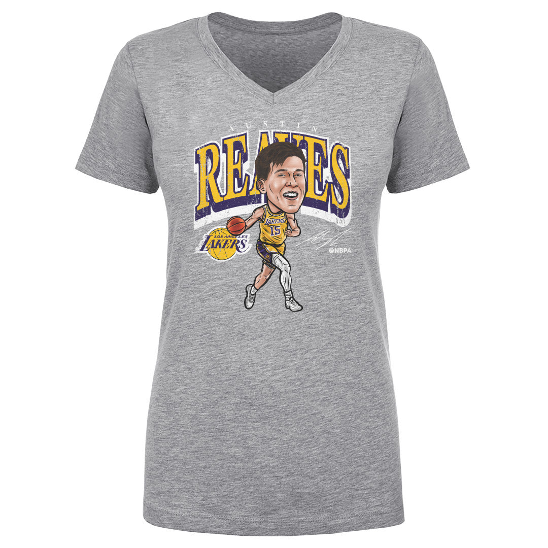 Austin Reaves Los Angeles Lakers Cartoon WHT - Lakers Store