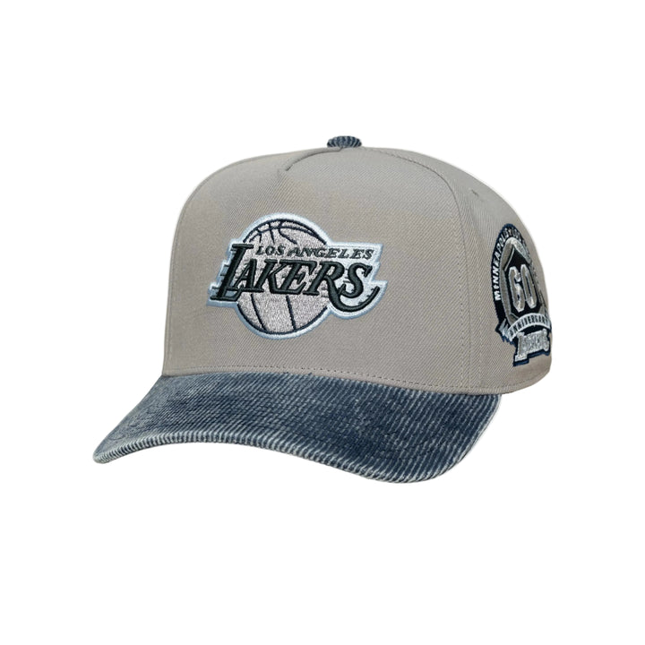 Lakers Washed Blues Cord 2T Snapback Hat - Lakers Store