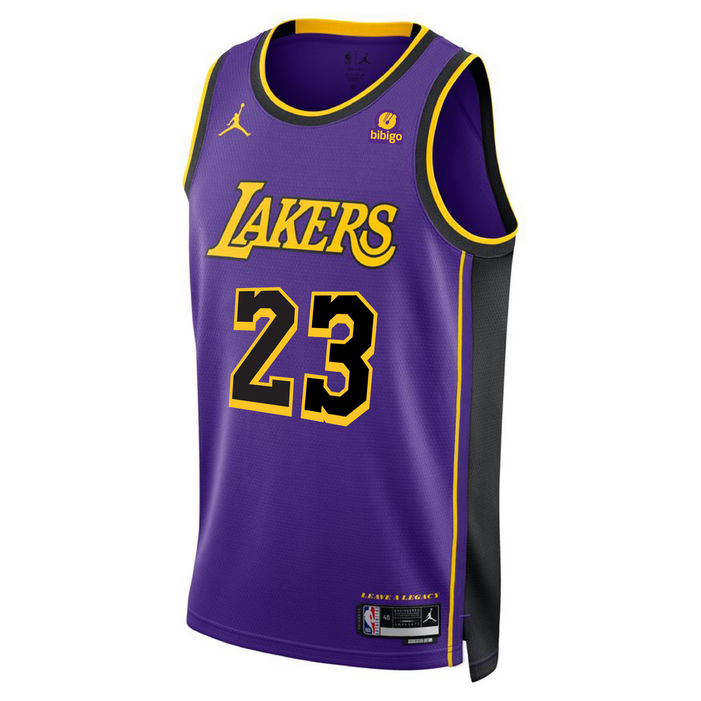 Buy the Nike Los Angeles Lakers Lebron James #23 Gold Jersey Sz 2XL